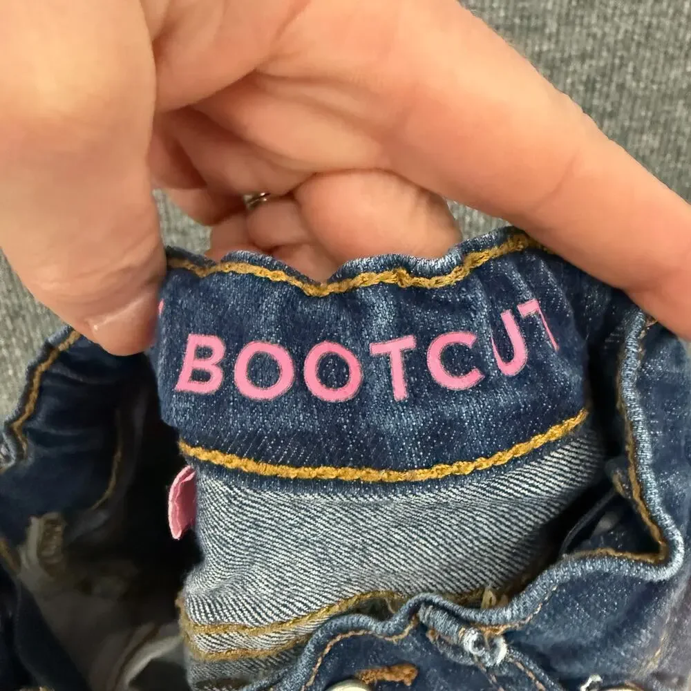 The Childrens Place Infant Girls Bootcut Jeans Size 2T Adjustable Waist Stretch